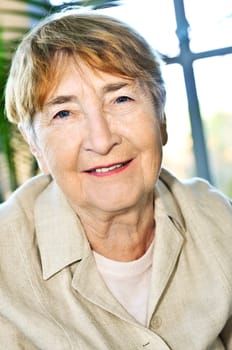 Elderly woman smiling