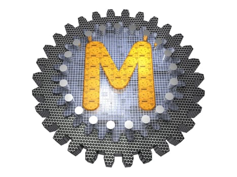 Alphabet - Gear - Letter M