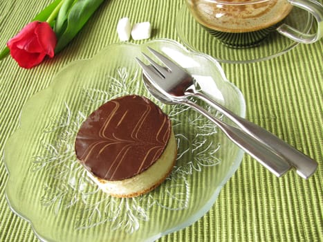 Chocolate curd tartlets