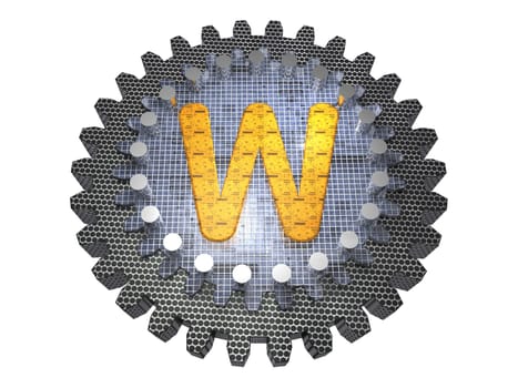 Alphabet - Gear - Letter W