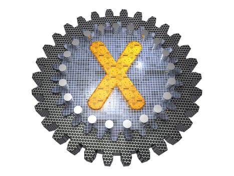 Alphabet - Gear - Letter X