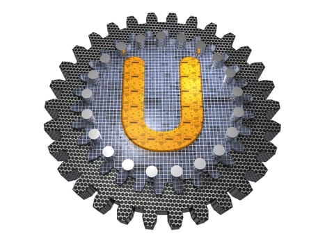 Alphabet - Gear - Letter-U