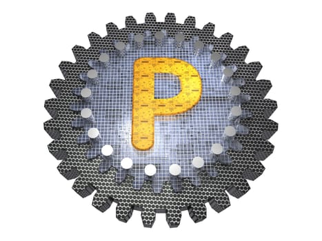 Alphabet - Gear - Letter-P