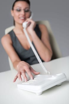 Successfull business woman on the phone