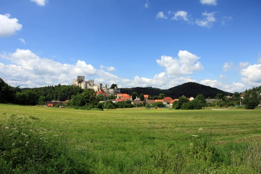 Czech Republic - Summer landscape with Medieval Castle Ruins Rabí