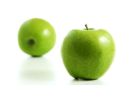 Two fresh green apples
