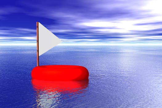 bright red rubber boat