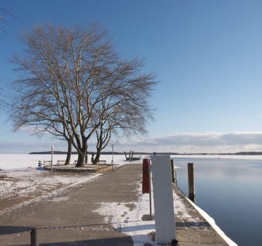 View of the frozen Baltic Sea