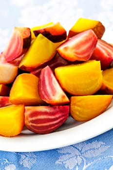 Roasted red and golden beets