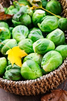 Basket of brussels sprouts