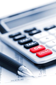 Tax calculator and pen