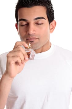 Male smells fragrance some perfume cologne