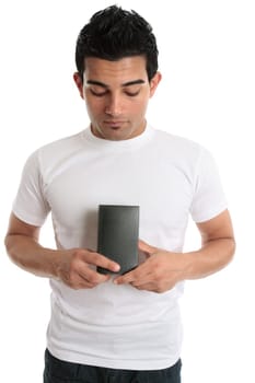 Man holding a box product