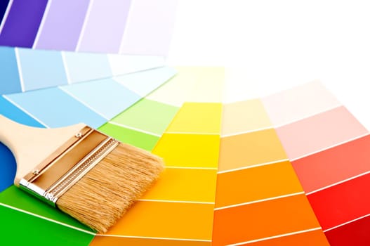 Paint brush with color cards