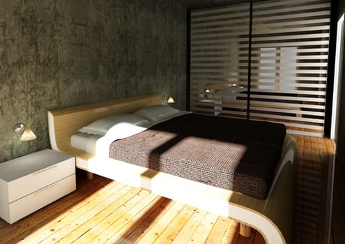 modern bedroom 3d