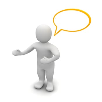 Man with empty speech bubble
