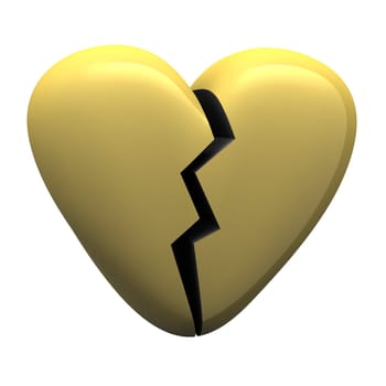 Broken golden heart