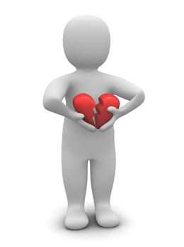 Man with broken heart