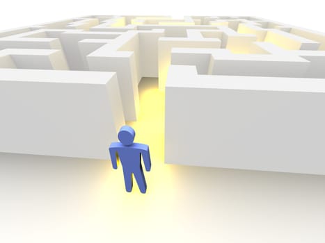 Person in front of labyrinth