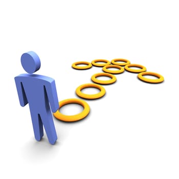 Person and direction symbol