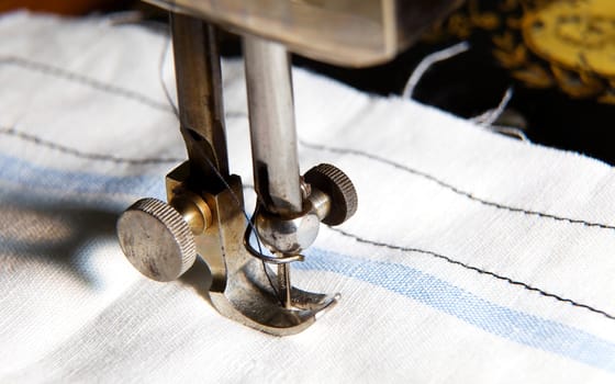 Stitching machine detail close-up