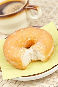 Delicious donut and coffee