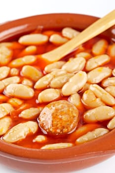 Baked beans and chorizo in tomato sauce