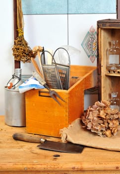 Country house kitchen old wood rustic