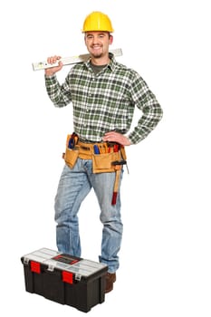 manual worker and tools