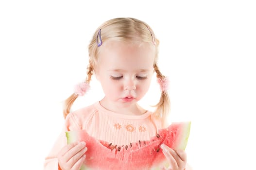 Girl eating watermelon