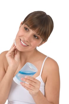 Body care - Female teenager clean face