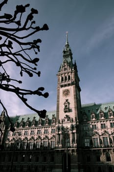 Hamburg City Hall in the morning sun