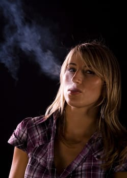Young woman smoking