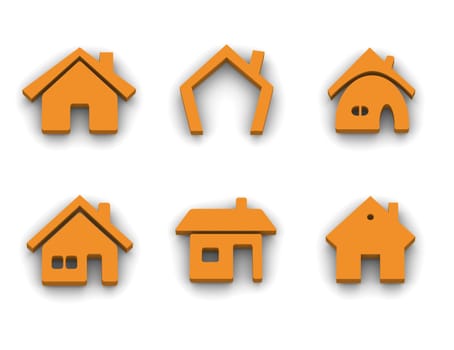 Set of 6 house icons