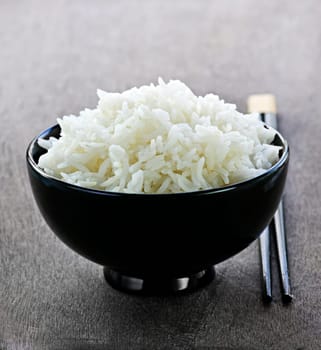 Rice bowl with chopsticks