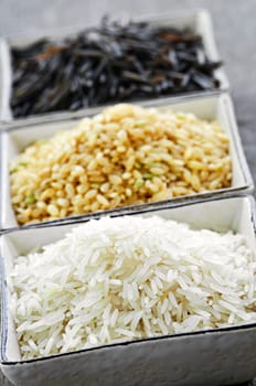 Three bowls of rice