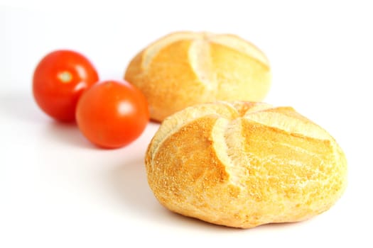Bread roll with tomatoes