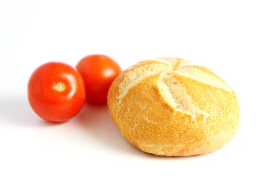 Bread roll with tomatoes