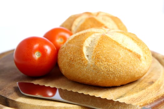 Bread roll with tomatoes