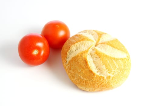 Bread roll with tomatoes