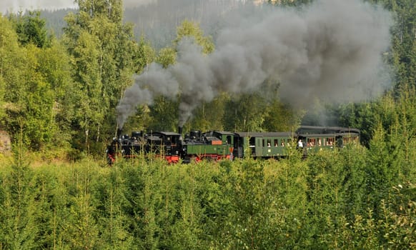 The rare Mallet locomotives on the way to the Brocken / Harz