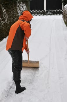Pushing snow
