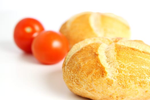 Bread roll with tomatoes