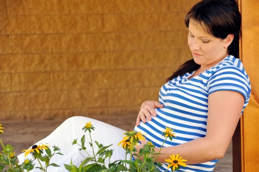 Pregnant woman relaxing