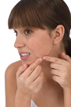 Body care - Female teenager with acne problem