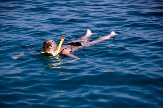 Snorkeler in bikini
