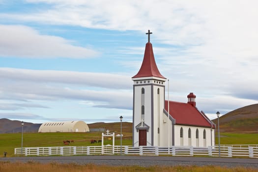 Lutheran church in Kopasker, Iceland