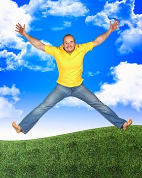 jump man in nature