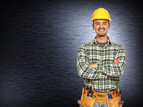 positive handyman smiling