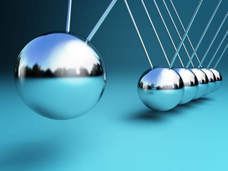 newton cradle 3d